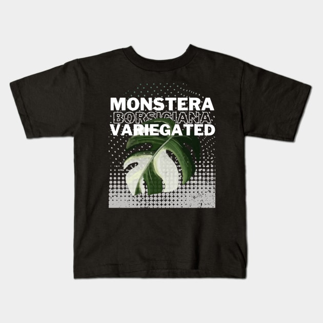 Monstera Borsigiana Variegated Kids T-Shirt by Lost id